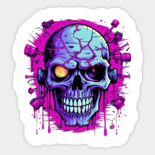 Grime Skull Pop Art Sticker